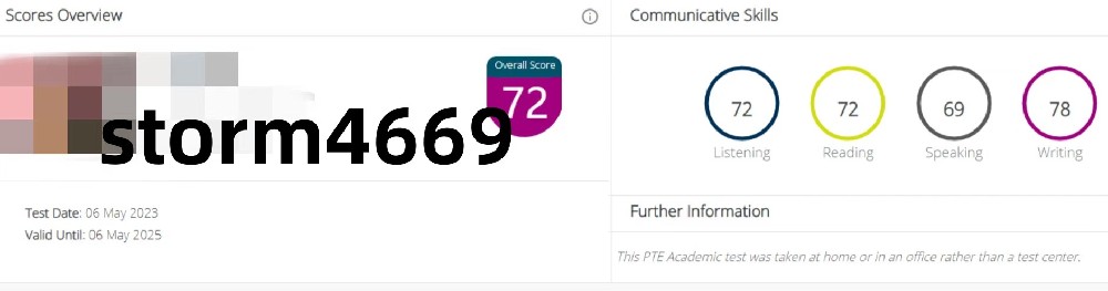 武汉某同学pte online 远程辅助出 72分