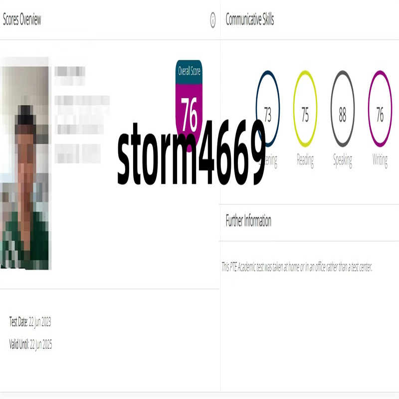 南通某同学pte考试保分出76