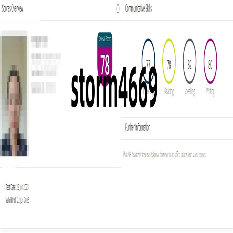珠海某同学pte考试保分出78
