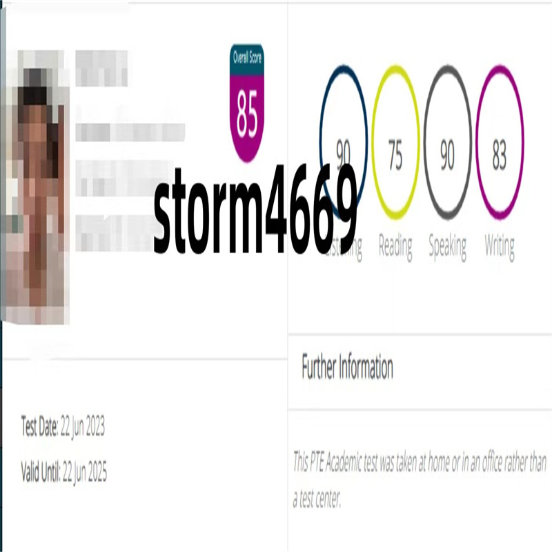 威海某同学pte考试保过出85
