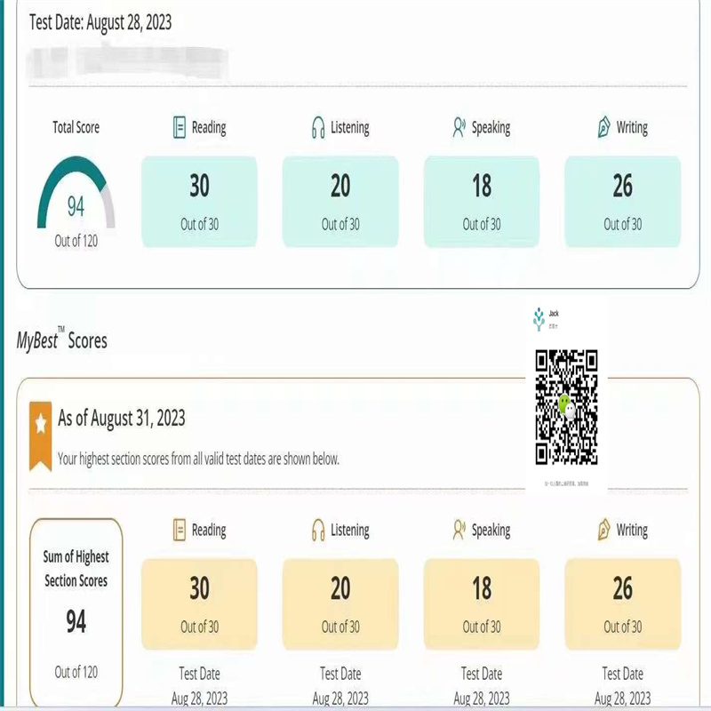 南京某同学托福保分保过出94