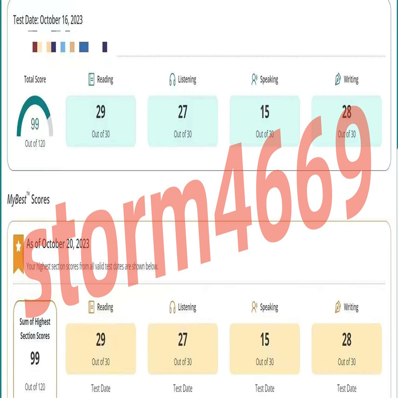 海南某同学托福考试保过出99