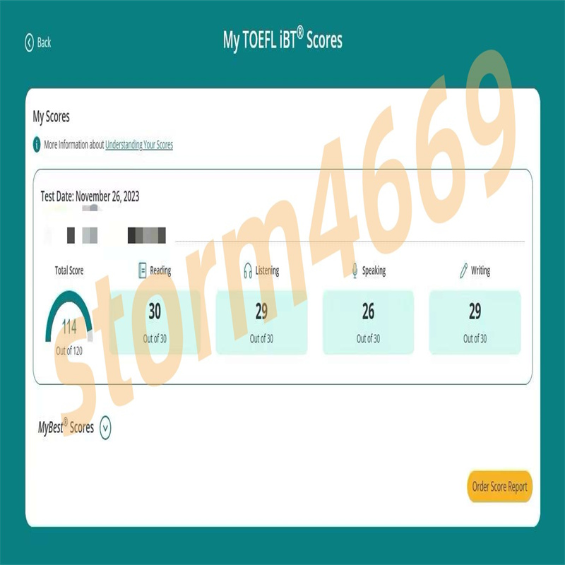 上海某同学托福保分替考出114