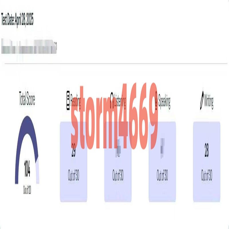 北京某同学托福代考出104分