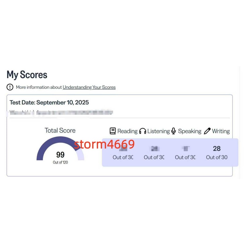 北京某同学托福全替出99分