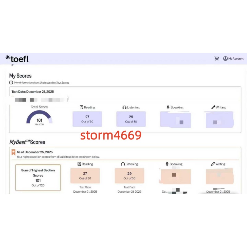 安徽某同学托福大自拍出101分