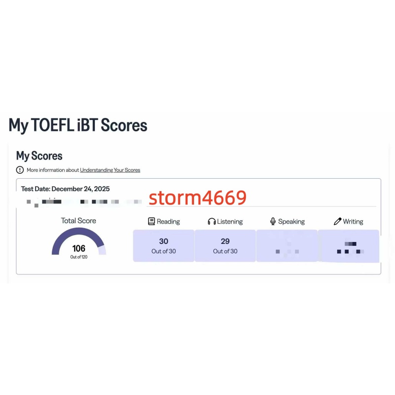 深圳某同学托福直出106分