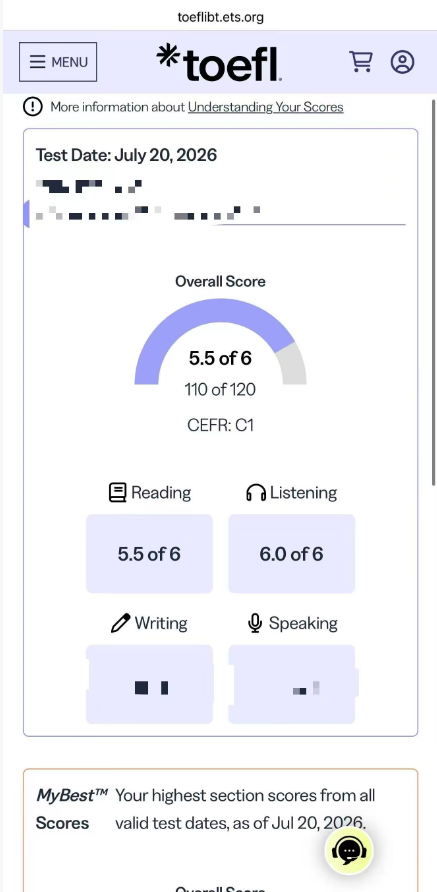 北京某同学托福大自拍出5.5分