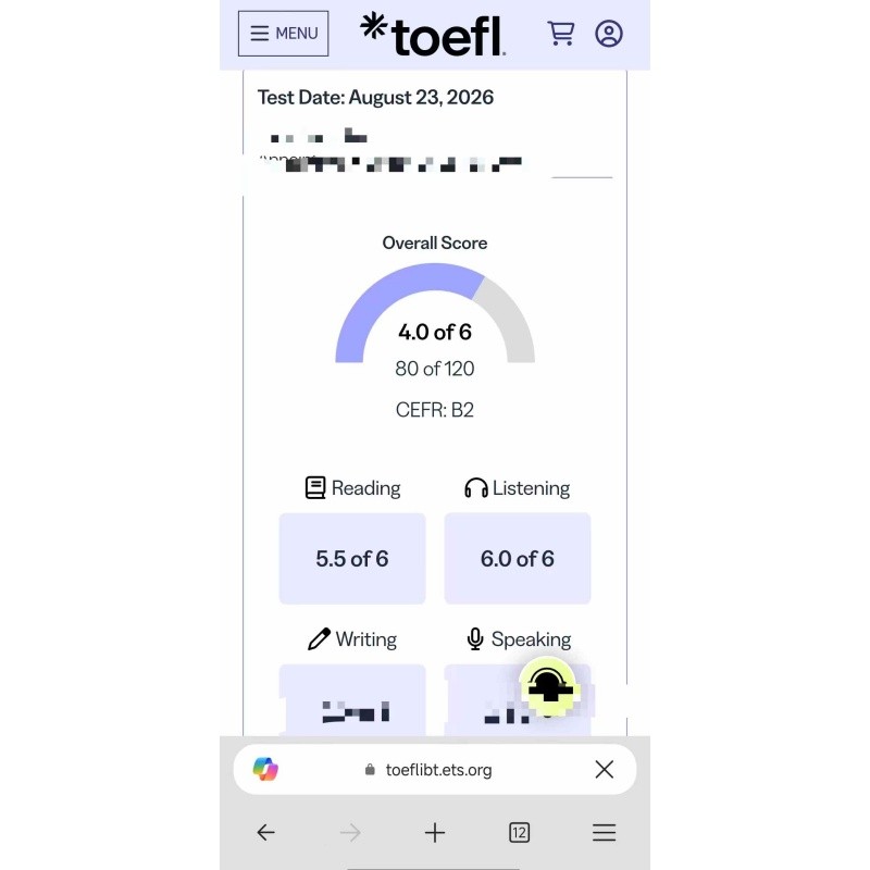 深圳某同学托福小自拍出4.0分